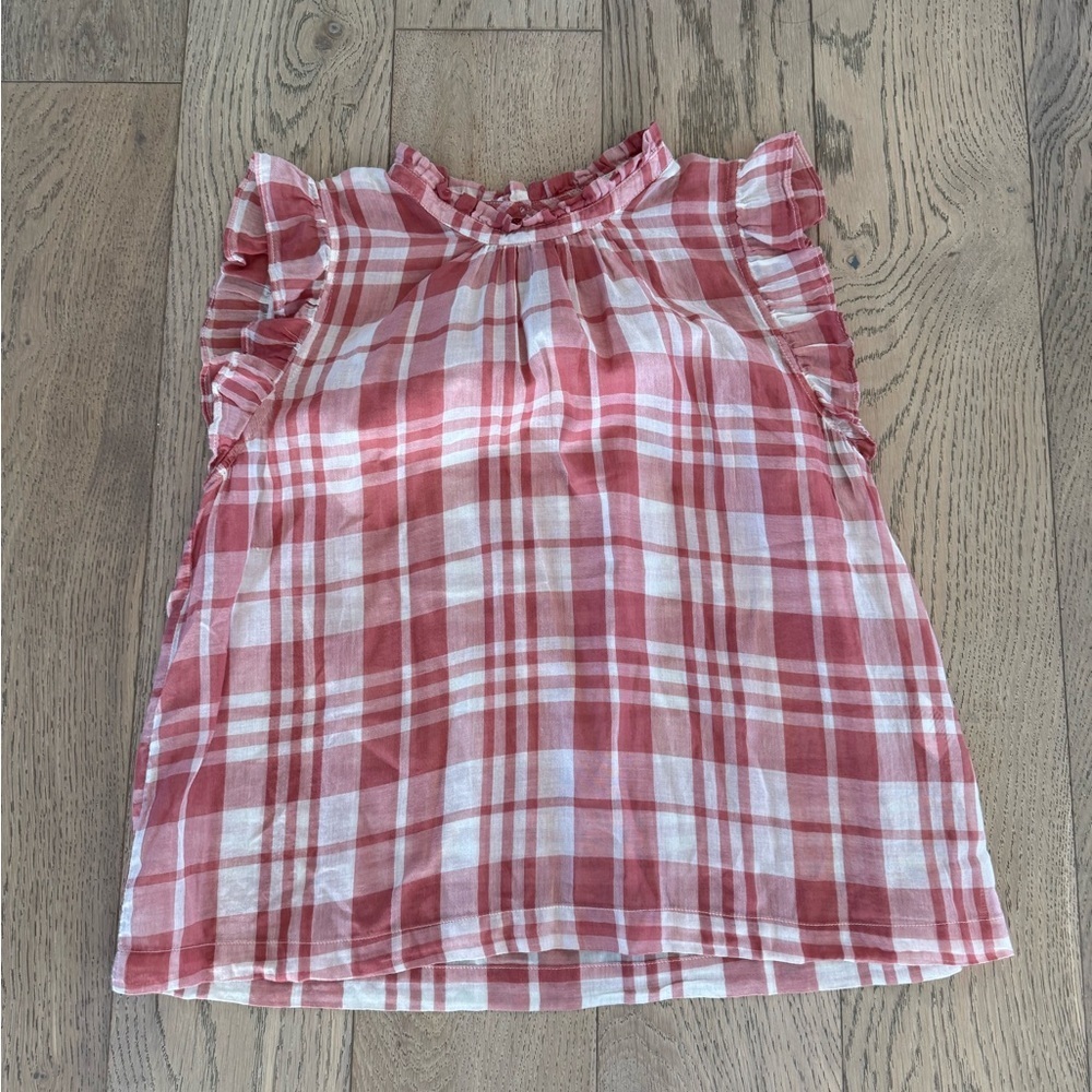 Isabella Sinclair Plaid Ruffle Top Medium